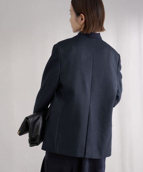 &NAVY ツィーディーダブルジャケット（ノーカラージャケット）｜IENA