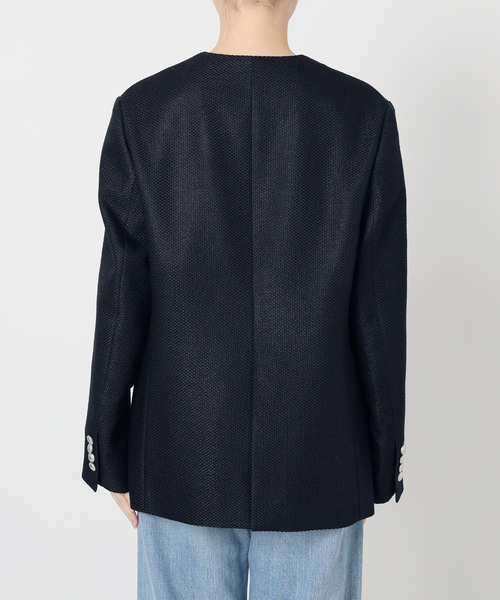 &NAVY ツィーディーダブルジャケット（ノーカラージャケット）｜IENA