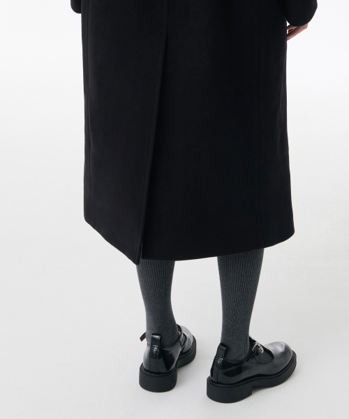 MUSINSA STANDARD WOMAN（ムシンサスタンダードウーマン）の「[ジェヒョンギョン コラボ] ウィメンズ カシミヤブレンド マキシ ダブル ローブコート [ブラック]（チェスターコート・レディース・その他・S/M）」の3枚目の写真