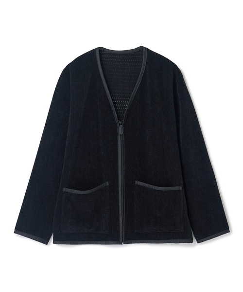 MEN'S BIGI（メンズビギ）の「シアーメッシュスエード ジップカーディガン＜通気性＞＜ストレッチ＞（カーディガン/ボレロ・メンズ・ベージュ/ブラック・03/02）」の2枚目の写真