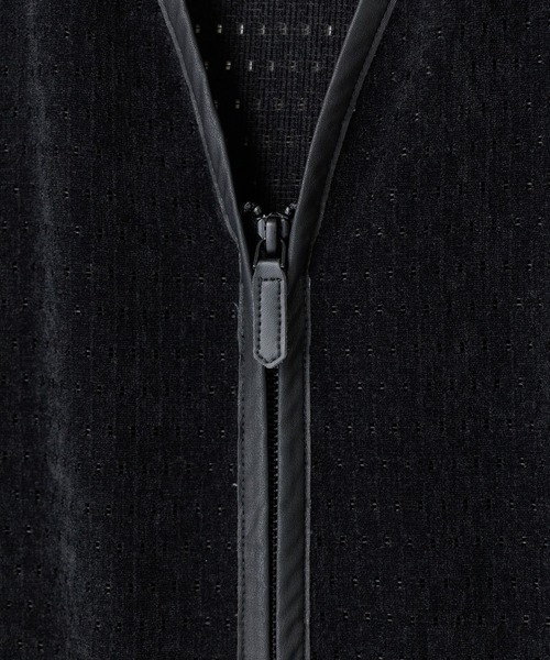 MEN'S BIGI（メンズビギ）の「シアーメッシュスエード ジップカーディガン＜通気性＞＜ストレッチ＞（カーディガン/ボレロ・メンズ・ベージュ/ブラック・03/02）」の5枚目の写真