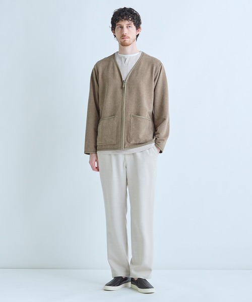 MEN'S BIGI(メンズビギ)の「シアーメッシュスエード ジップカーディガン<通気性><ストレッチ>(カーディガン/ボレロ・メンズ・ベージュ/ブラック・03/02)」の15枚目の写真