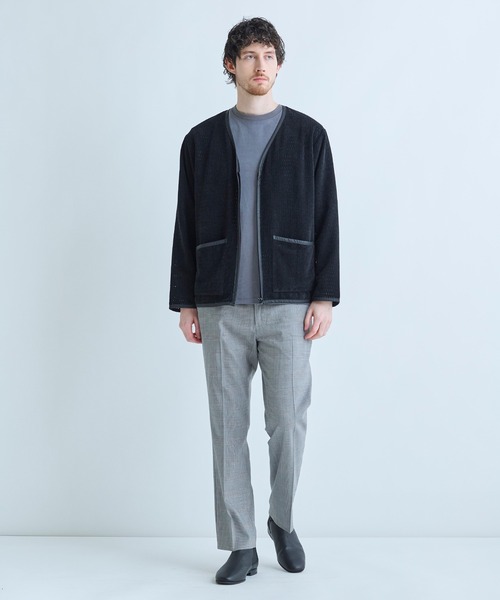 MEN'S BIGI(メンズビギ)の「シアーメッシュスエード ジップカーディガン<通気性><ストレッチ>(カーディガン/ボレロ・メンズ・ベージュ/ブラック・03/02)」の16枚目の写真