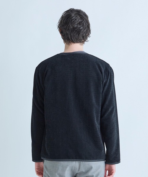 MEN'S BIGI(メンズビギ)の「シアーメッシュスエード ジップカーディガン<通気性><ストレッチ>(カーディガン/ボレロ・メンズ・ベージュ/ブラック・03/02)」の14枚目の写真