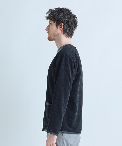 MEN'S BIGI(メンズビギ)の「シアーメッシュスエード ジップカーディガン<通気性><ストレッチ>(カーディガン/ボレロ・メンズ・ベージュ/ブラック・03/02)」の13枚目の写真