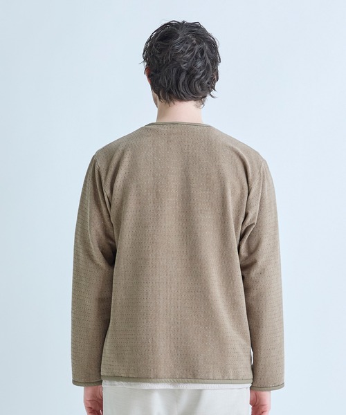 MEN'S BIGI(メンズビギ)の「シアーメッシュスエード ジップカーディガン<通気性><ストレッチ>(カーディガン/ボレロ・メンズ・ベージュ/ブラック・03/02)」の18枚目の写真