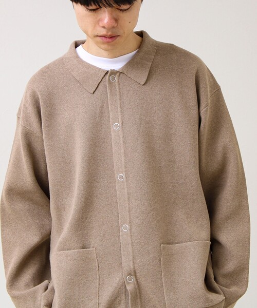 GLOSTER（グロスター）の「【品よく羽織れる】COACH KNITカーデ（カーディガン/ボレロ・メンズ・ベージュ/ブラック/ダークネイビー・S/M/L）」の3枚目の写真