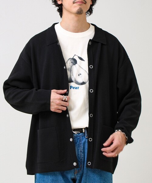 GLOSTER（グロスター）の「【品よく羽織れる】COACH KNITカーデ（カーディガン/ボレロ・メンズ・ベージュ/ブラック/ダークネイビー・S/M/L）」の2枚目の写真