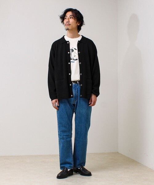 GLOSTER（グロスター）の「【品よく羽織れる】COACH KNITカーデ（カーディガン/ボレロ・メンズ・ベージュ/ブラック/ダークネイビー・S/M/L）」の4枚目の写真