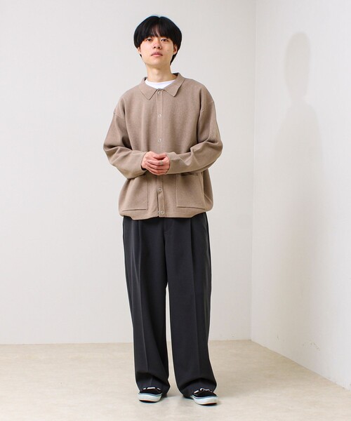 GLOSTER（グロスター）の「【品よく羽織れる】COACH KNITカーデ（カーディガン/ボレロ・メンズ・ベージュ/ブラック/ダークネイビー・S/M/L）」の5枚目の写真