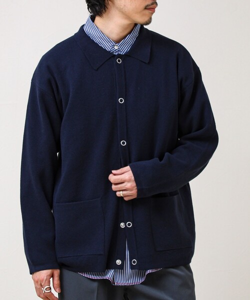 GLOSTER（グロスター）の「【品よく羽織れる】COACH KNITカーデ（カーディガン/ボレロ・メンズ・ベージュ/ブラック/ダークネイビー・S/M/L）」の7枚目の写真