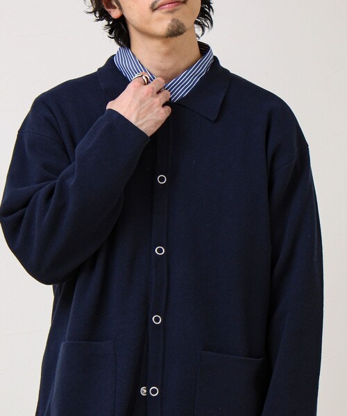 GLOSTER（グロスター）の「【品よく羽織れる】COACH KNITカーデ（カーディガン/ボレロ・メンズ・ベージュ/ブラック/ダークネイビー・S/M/L）」の10枚目の写真