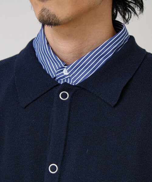 GLOSTER（グロスター）の「【品よく羽織れる】COACH KNITカーデ（カーディガン/ボレロ・メンズ・ベージュ/ブラック/ダークネイビー・S/M/L）」の11枚目の写真