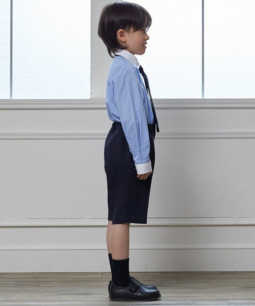 petit main（プティマイン）の「【フォーマル】チェックJK+ハーフパンツセット（スーツセット・キッズ・ネイビー・110cm/130cm/120cm）」の6枚目の写真