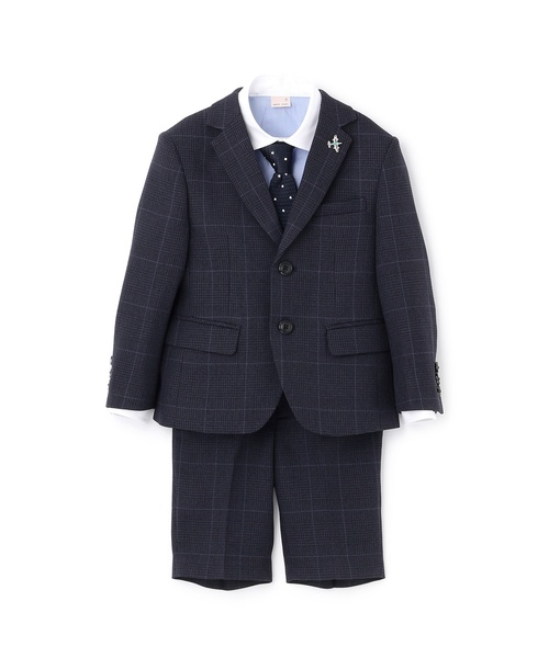 petit main（プティマイン）の「【フォーマル】チェックJK+ハーフパンツセット（スーツセット・キッズ・ネイビー・110cm/130cm/120cm）」の9枚目の写真