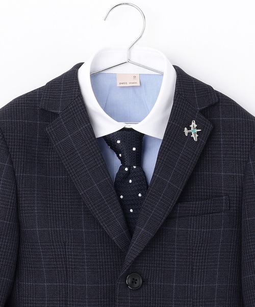 petit main（プティマイン）の「【フォーマル】チェックJK+ハーフパンツセット（スーツセット・キッズ・ネイビー・110cm/130cm/120cm）」の12枚目の写真