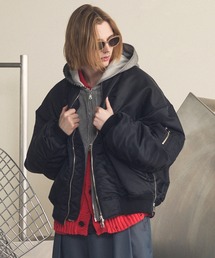 MAISON SPECIAL(���]���X�y�V����)�́sUNISEX�tPrime-Over Nylon MA-1 Bomber Jacket/�v���C���I�[�o�[�i�C����MA-1�{���o�[�W���P�b�g�yMAISON SPECIAL/���]���X�y�V�����z(MA-1)