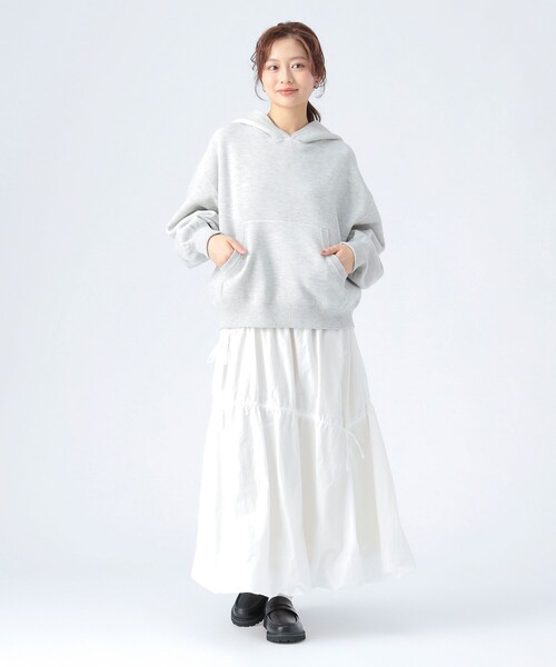 BEAMS HEART(ビームスハート)の「スウェットライク ニット パーカー(パーカー・レディース・ライトイエロー/トップグレー/チャコールグレー・FREE)」の4枚目の写真