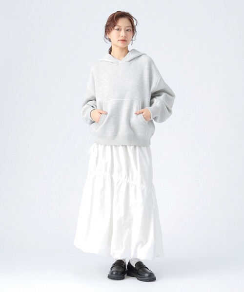 BEAMS HEART(ビームスハート)の「スウェットライク ニット パーカー(パーカー・レディース・ライトイエロー/トップグレー/チャコールグレー・FREE)」の5枚目の写真