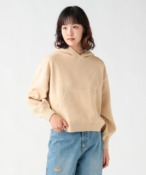 BEAMS HEART(ビームスハート)の「スウェットライク ニット パーカー(パーカー・レディース・ライトイエロー/トップグレー/チャコールグレー・FREE)」の11枚目の写真