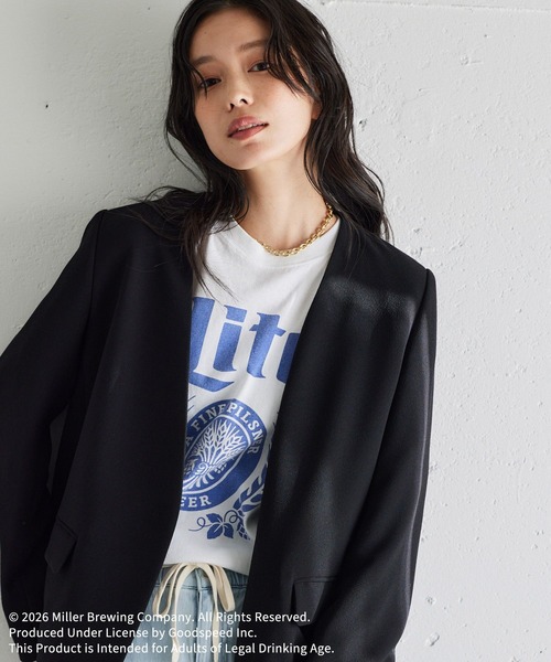 GOOD ROCK SPEED（グッドロックスピード）の「GOOD ROCK SPEED別注 / Miller Lite T（Tシャツ/カットソー・レディース・ネイビー/ホワイト・FREE）」の10枚目の写真