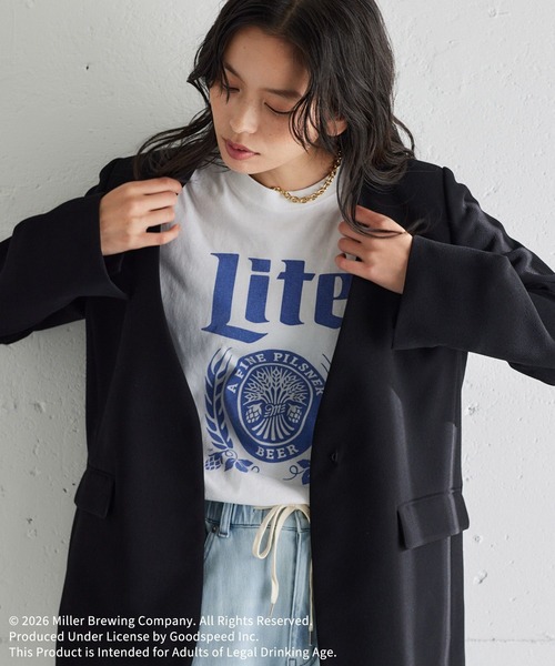 GOOD ROCK SPEED（グッドロックスピード）の「GOOD ROCK SPEED別注 / Miller Lite T（Tシャツ/カットソー・レディース・ネイビー/ホワイト・FREE）」の12枚目の写真