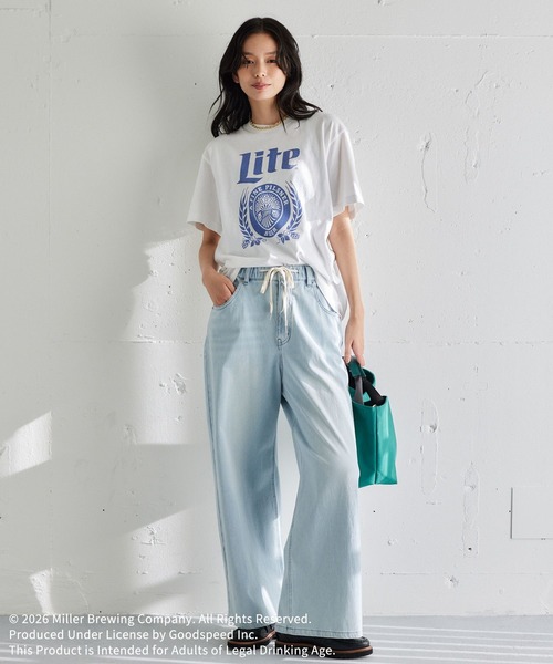 GOOD ROCK SPEED（グッドロックスピード）の「GOOD ROCK SPEED別注 / Miller Lite T（Tシャツ/カットソー・レディース・ネイビー/ホワイト・FREE）」の7枚目の写真