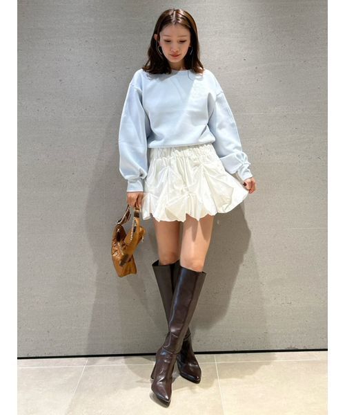 SNIDEL（スナイデル）の「ボンディングロゴスウェットプルオーバー（スウェット・レディース・ホワイト/グレー/ライトブルー・F）」の6枚目の写真