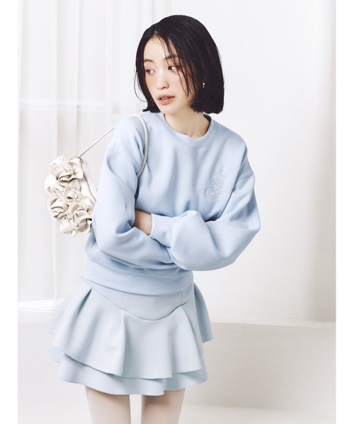 SNIDEL（スナイデル）の「ボンディングロゴスウェットプルオーバー（スウェット・レディース・ホワイト/グレー/ライトブルー・F）」の21枚目の写真