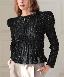 DONOBAN | パフショルダーレースロングスリーブ(Tシャツ/カットソー)