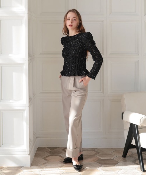 DONOBAN（ドノバン）の「パフショルダーレースロングスリーブ（Tシャツ/カットソー・レディース・ホワイト/ブラック・ONE SIZE）」の16枚目の写真