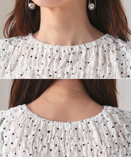 DONOBAN（ドノバン）の「パフショルダーレースロングスリーブ（Tシャツ/カットソー・レディース・ホワイト/ブラック・ONE SIZE）」の20枚目の写真