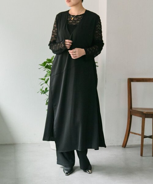 ear PAPILLONNER（イアパピヨネ）の「ベスト風ワンピース【SUM1 STYLE】（ワンピース・レディース・ブラック/ブラック系その他・FREE）」の2枚目の写真