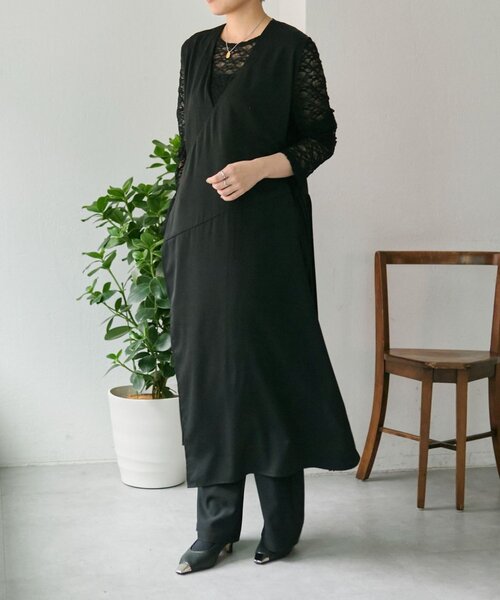 ear PAPILLONNER（イアパピヨネ）の「ベスト風ワンピース【SUM1 STYLE】（ワンピース・レディース・ブラック/ブラック系その他・FREE）」の4枚目の写真