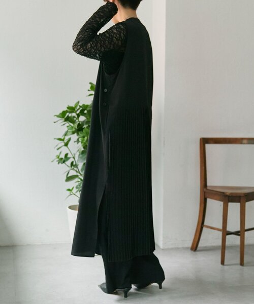 ear PAPILLONNER（イアパピヨネ）の「ベスト風ワンピース【SUM1 STYLE】（ワンピース・レディース・ブラック/ブラック系その他・FREE）」の6枚目の写真