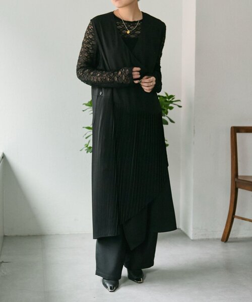 ear PAPILLONNER（イアパピヨネ）の「ベスト風ワンピース【SUM1 STYLE】（ワンピース・レディース・ブラック/ブラック系その他・FREE）」の8枚目の写真