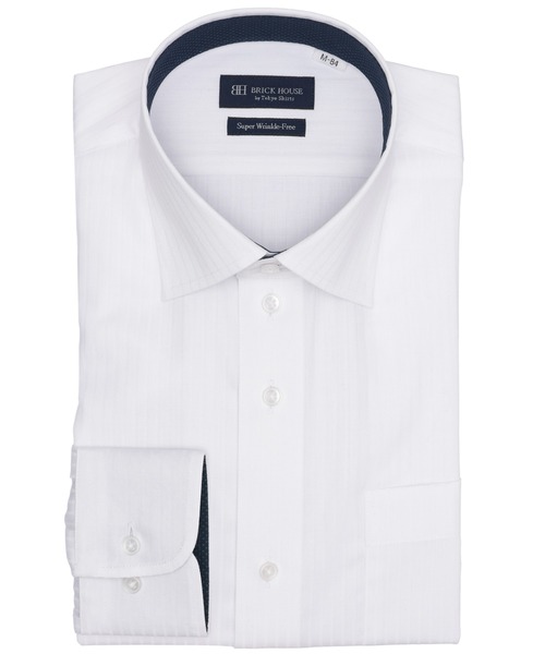 TOKYO SHIRTS(トウキョウシャツ)の「【超形態安定】 形態安定ノンアイロン ワイド 長袖ビジネスワイシャツ(ビジネスシャツ・メンズ・ホワイト・首回り37cm-裄丈84cm/首回り39cm-裄丈80cm/首回り39cm-裄丈84cm/首回り41cm-裄丈82cm/首回り41cm-裄丈86cm/首回り42cm-裄丈82cm/首回り42cm-裄丈86cm/首回り43cm-裄丈82cm/首回り43cm-裄丈86cm/首回り37cm-裄丈80cm)」の1枚目の写真