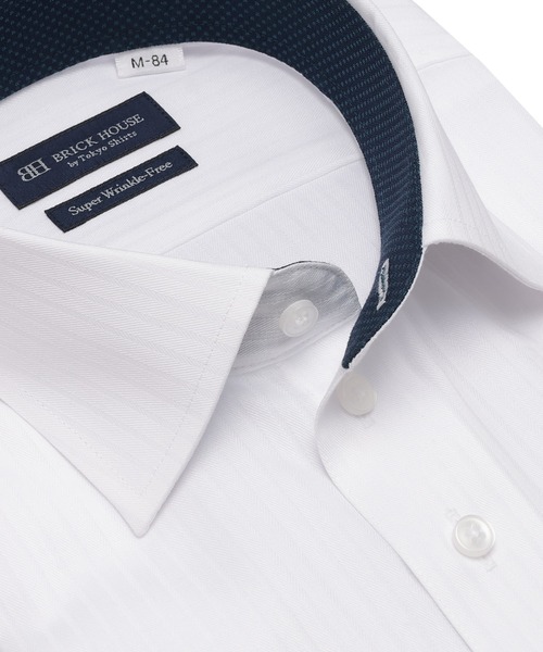 TOKYO SHIRTS(トウキョウシャツ)の「【超形態安定】 形態安定ノンアイロン ワイド 長袖ビジネスワイシャツ(ビジネスシャツ・メンズ・ホワイト・首回り37cm-裄丈84cm/首回り39cm-裄丈80cm/首回り39cm-裄丈84cm/首回り41cm-裄丈82cm/首回り41cm-裄丈86cm/首回り42cm-裄丈82cm/首回り42cm-裄丈86cm/首回り43cm-裄丈82cm/首回り43cm-裄丈86cm/首回り37cm-裄丈80cm)」の2枚目の写真