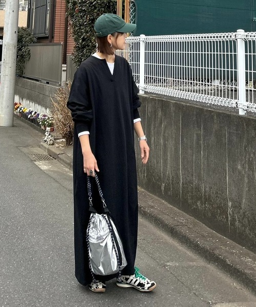 notch.（ノッチ）の「【notch. by KR 】キーネックビッグワンピース（ワンピース・レディース・ブラック/ダークグレー/ブルー・M/TM）」の12枚目の写真