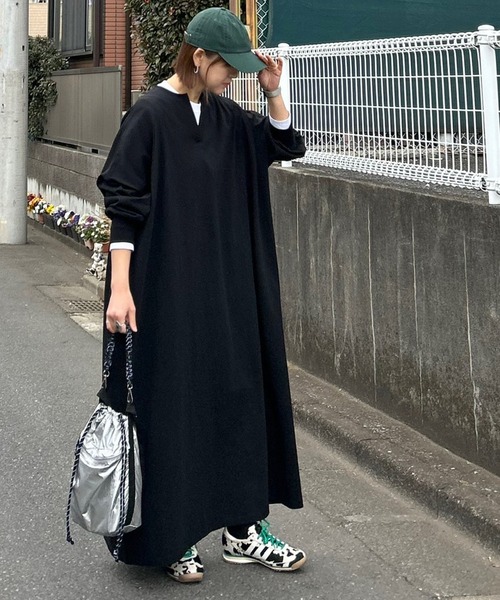 notch.（ノッチ）の「【notch. by KR 】キーネックビッグワンピース（ワンピース・レディース・ブラック/ダークグレー/ブルー・M/TM）」の11枚目の写真