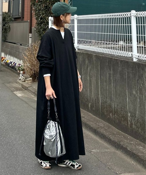 notch.（ノッチ）の「【notch. by KR 】キーネックビッグワンピース（ワンピース・レディース・ブラック/ダークグレー/ブルー・M/TM）」の13枚目の写真