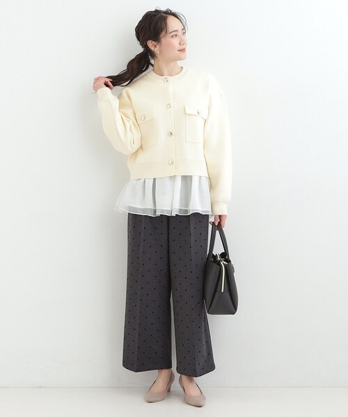 SHOO・LA・RUE（シューラルー）の「【洗濯機可/S-LL】金ボタンがアクセント ニットカーディガン（カーディガン/ボレロ・レディース・アイボリー/ネイビー/ベビーピンク・04/03/02/01）」の20枚目の写真