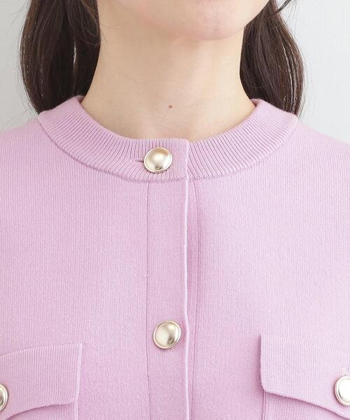 SHOO・LA・RUE（シューラルー）の「【洗濯機可/S-LL】金ボタンがアクセント ニットカーディガン（カーディガン/ボレロ・レディース・アイボリー/ネイビー/ベビーピンク・04/03/02/01）」の14枚目の写真