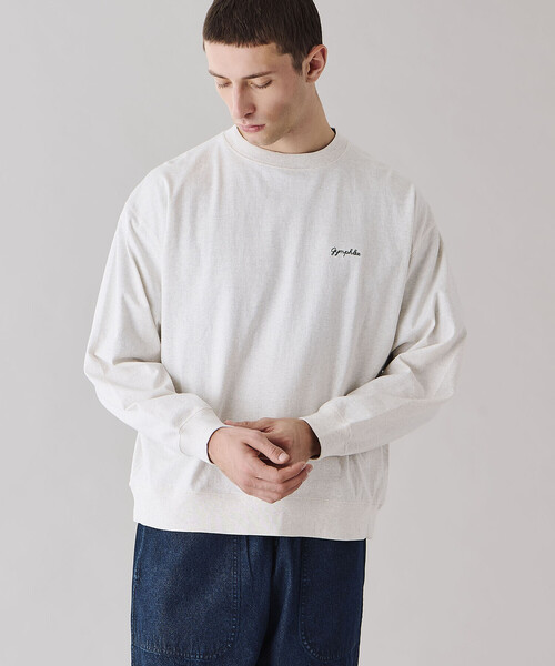 GYMPHLEX(ジムフレックス)の「Gymphlex | コットンジャージー クルーネック長袖Tシャツ MEN(Tシャツ/カットソー・メンズ・ダークネイビー/ホワイト系その他・L/M)」の4枚目の写真