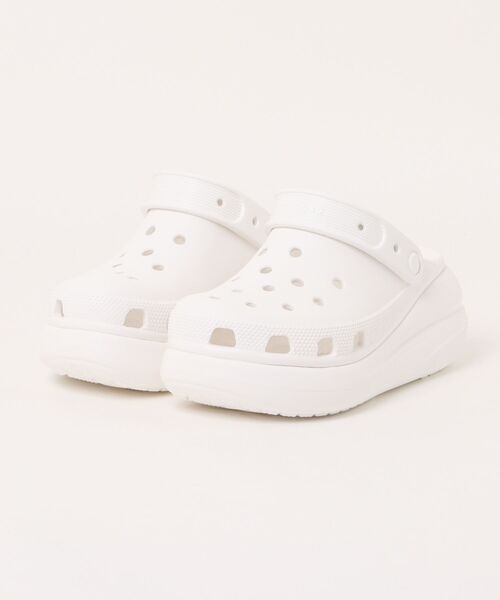 crocs(クロックス)の「crocs クロックス CRUSH CLOG【2WAY】レディース厚底サンダル サボ(クラッシュクロッグ)(サンダル・レディース・ホワイト・22.0cm/23.0cm/24.0cm)」の1枚目の写真