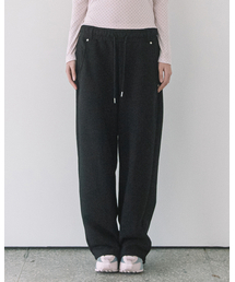RIVET BELTED SWEATPANTS(BLACK)