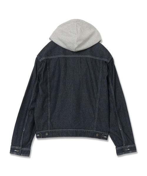 GUESS JEANS(ゲスジーンズ)の「GUESS JEANS Cropped Trucker Jacket アウター デニムジャケット(デニムジャケット・メンズ・ダークネイビー・SMALL/MEDIUM/LARGE/X-LARGE)」の2枚目の写真