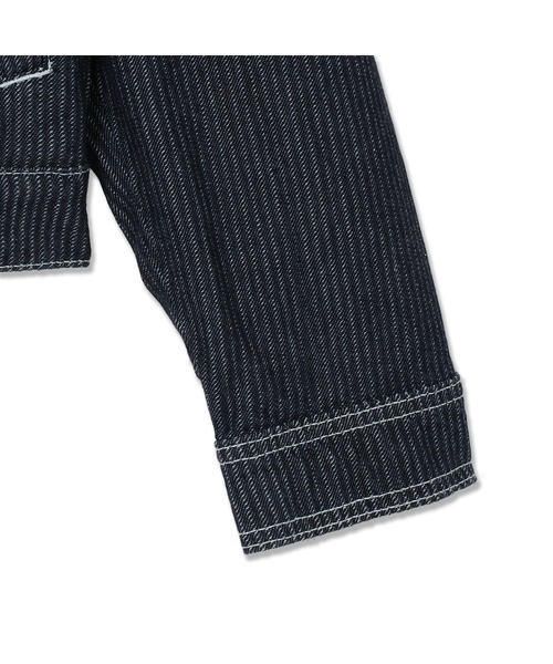 GUESS JEANS(ゲスジーンズ)の「GUESS JEANS Cropped Trucker Jacket アウター デニムジャケット(デニムジャケット・メンズ・ダークネイビー・SMALL/MEDIUM/LARGE/X-LARGE)」の4枚目の写真