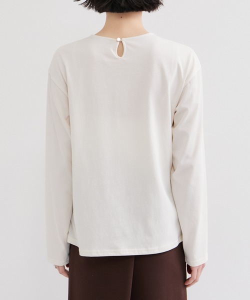 le cercle ADAM ET ROPE'(ルセルクルアダムエロペ)の「シアーフリルアシメコンビプルオーバー(Tシャツ/カットソー・レディース・ブラック/オフホワイト・FREE)」の16枚目の写真
