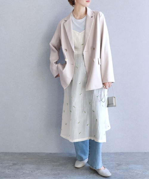 reca(レカ)の「チェック/ダブルテーラードジャケット(テーラードジャケット・レディース・ベージュ/アイボリー/ネイビー/ブラック系その他・FREE)」の10枚目の写真